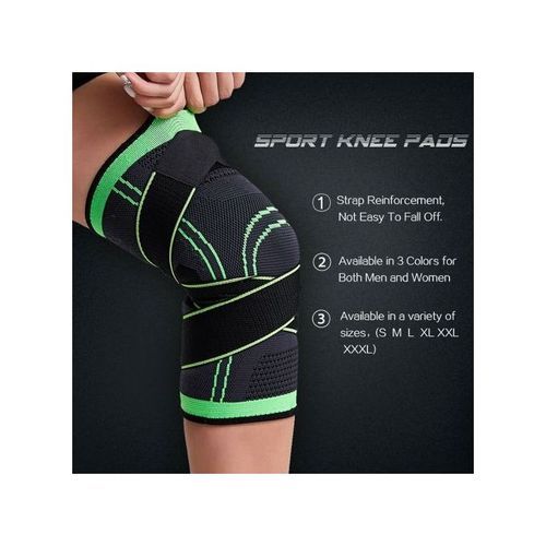 Green Knee Protective Padding Sports Pressure Strap Fitness