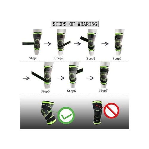 Green Knee Protective Padding Sports Pressure Strap Fitness