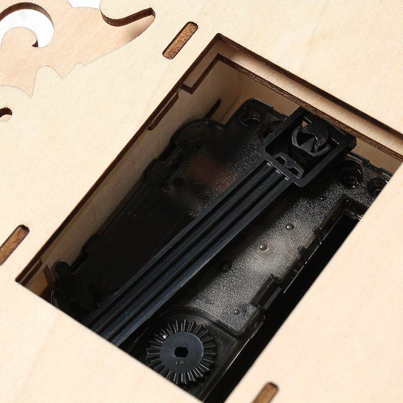 Retro Table Clock Three-dimensional Inserting Toy Wooden