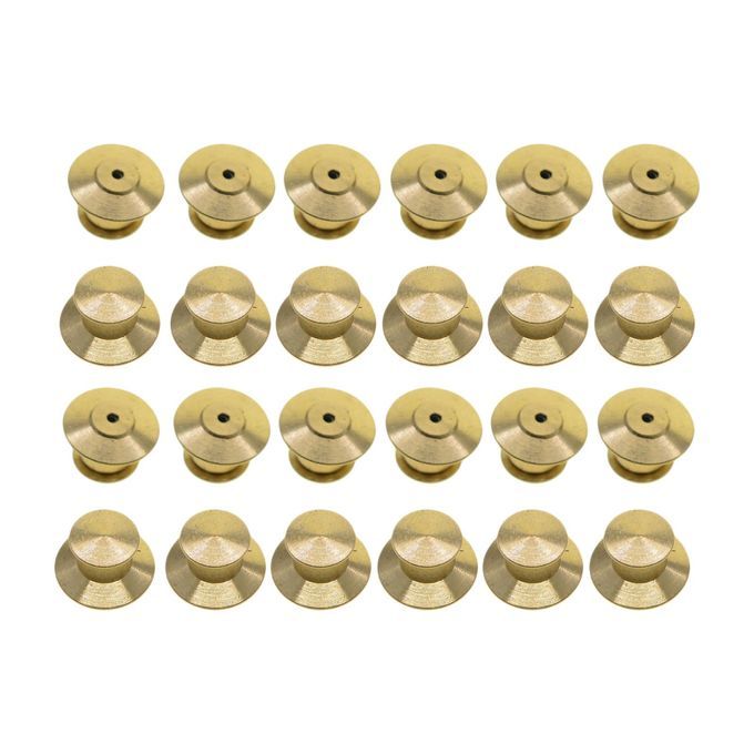 24x Safety Metal Pin Backs Locking Pin Keepers Clasp Golden