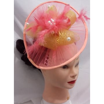 Alvinah Wedding Hair Facinator - Peach