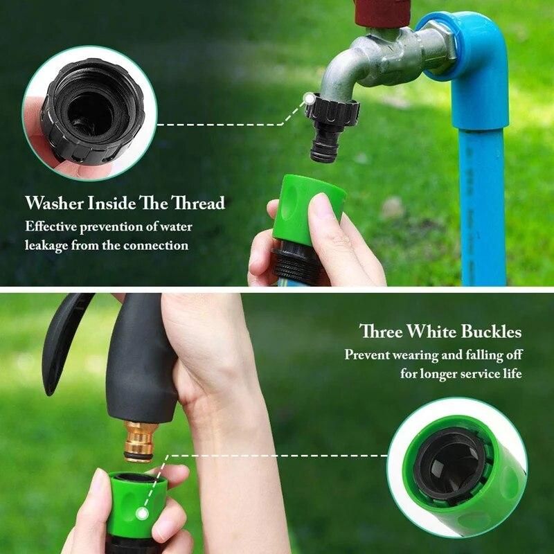 Garden Quick Connect Release Water Hose Fittings Plastic Connectors, Male & Female 3/4 Inch GHT 10Pcs