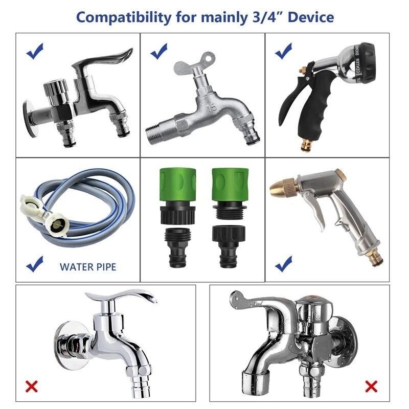 Garden Quick Connect Release Water Hose Fittings Plastic Connectors, Male & Female 3/4 Inch GHT 10Pcs
