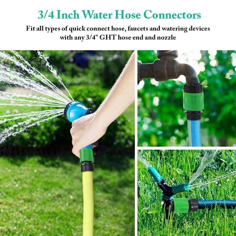 Garden Quick Connect Release Water Hose Fittings Plastic Connectors, Male & Female 3/4 Inch GHT 10Pcs