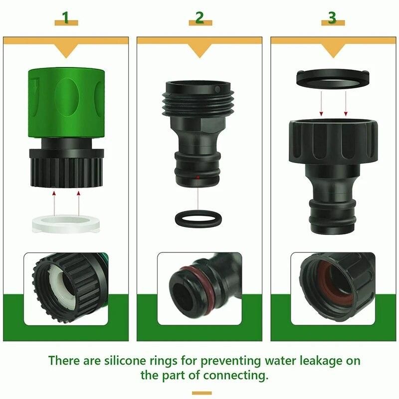 Garden Quick Connect Release Water Hose Fittings Plastic Connectors, Male & Female 3/4 Inch GHT 10Pcs