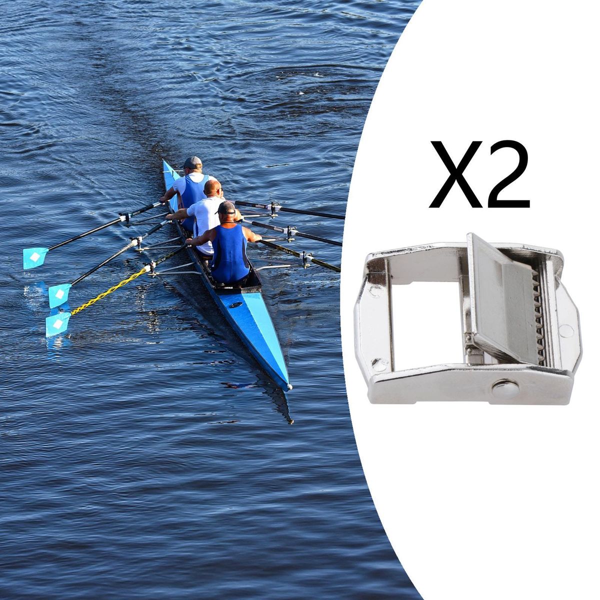 Heavy Kayak Webbing Buckle Adjustable Ladder Lock For Silver 2pcs