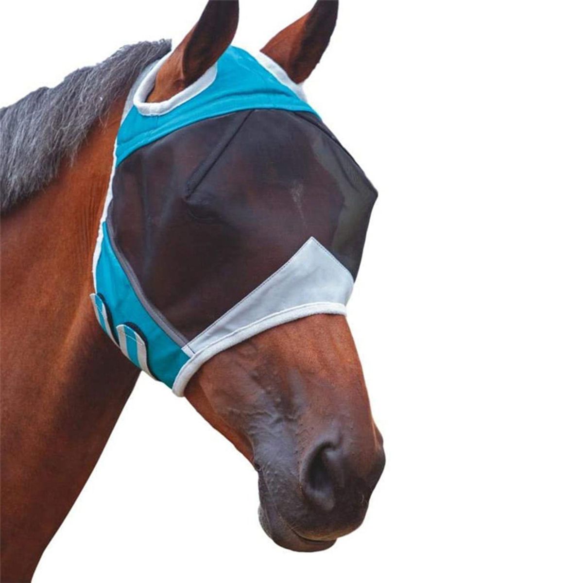 Breathable Fastener Tape Horse Mask Horse Eye Shield Anti-mosquito Mask Mesh Mask with Ears UV Protection Removable Horse Mask