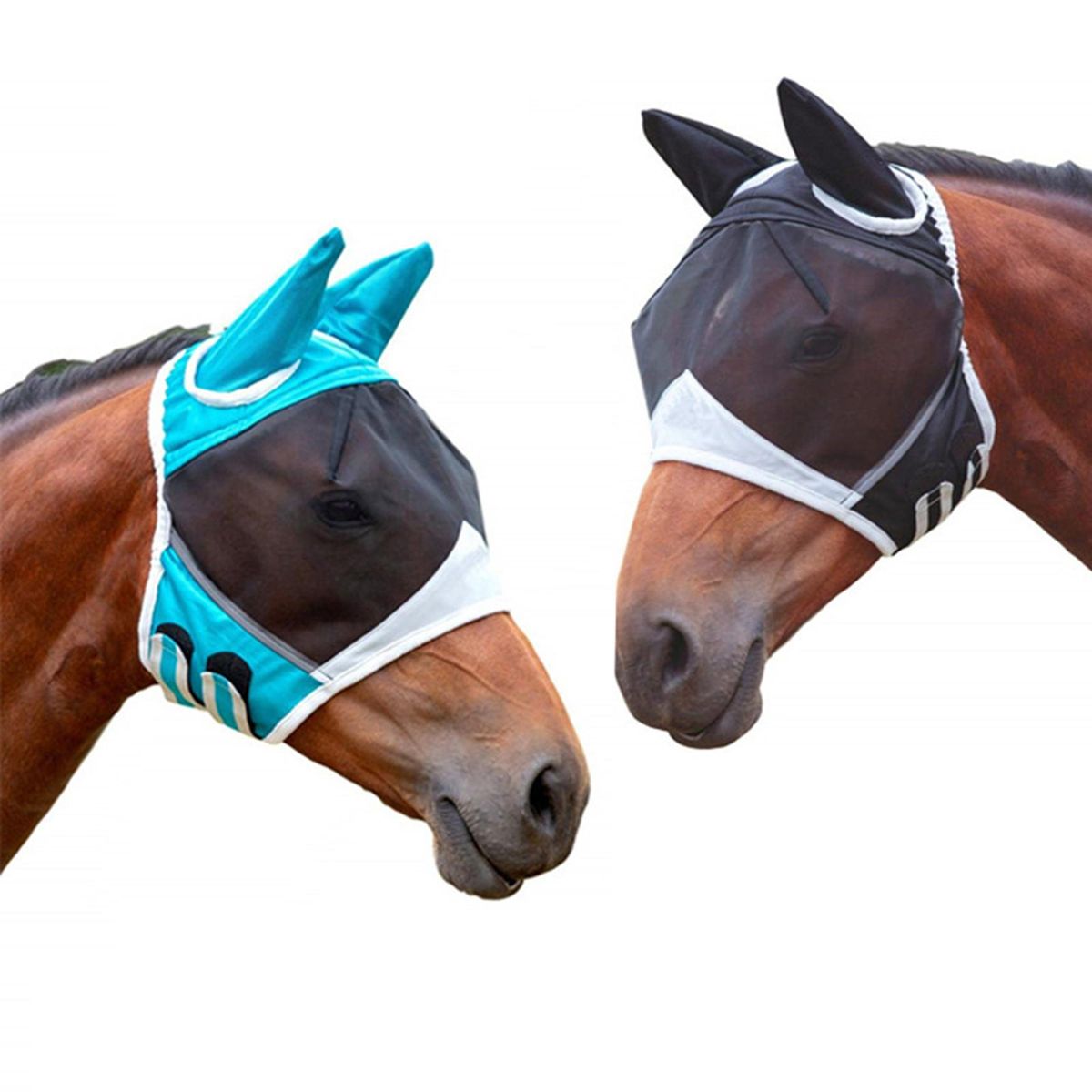Breathable Fastener Tape Horse Mask Horse Eye Shield Anti-mosquito Mask Mesh Mask with Ears UV Protection Removable Horse Mask