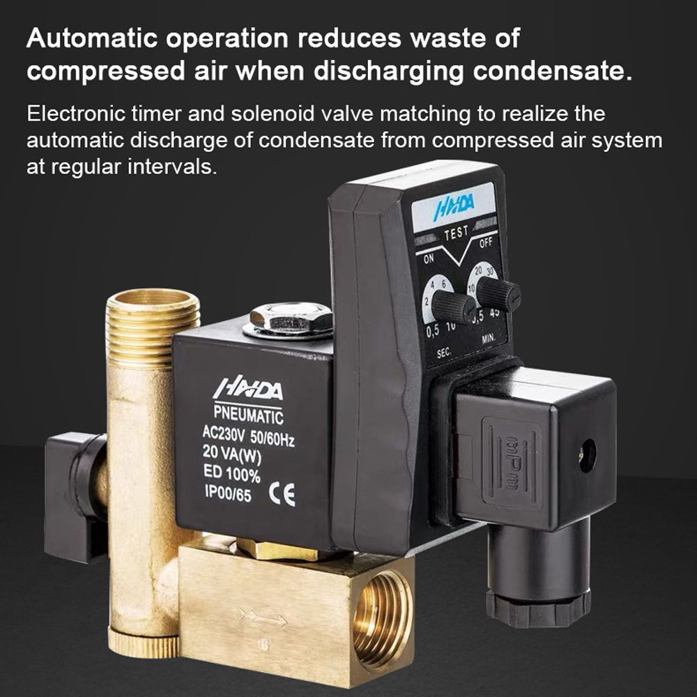 1/2 Inch Electronic Drain Valve Brass Automatic Timed