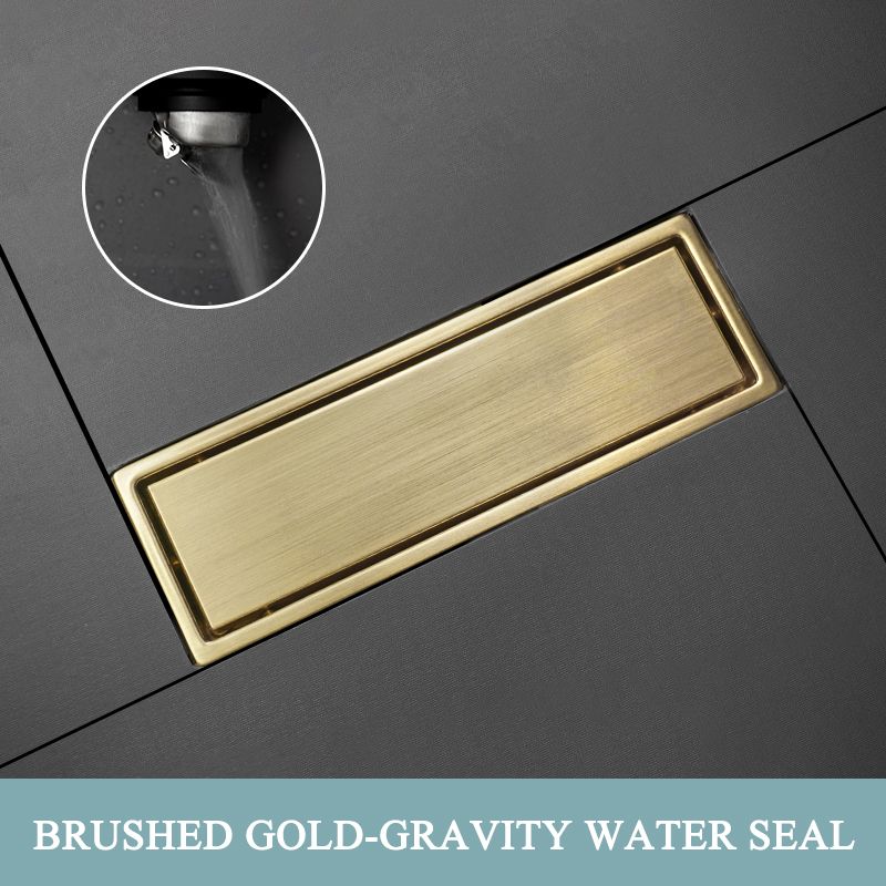 Brush Gold Floor Drain SUS304 Floor Conceal Drain Long Linear Drainage 30CM Waste Drain For Bathroom Shower Kitchen Floor Black