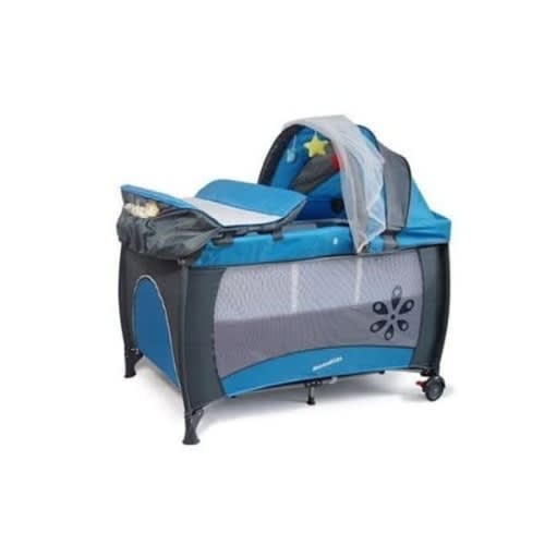 Foldable Baby Cot With Canopy Net + 4 Wheel & Nappy Changing Pad