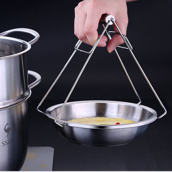 Stainless Steel Plate Dish Plate Dumplings Deep Dis  Deepening Thi K Plate-silver-20cm