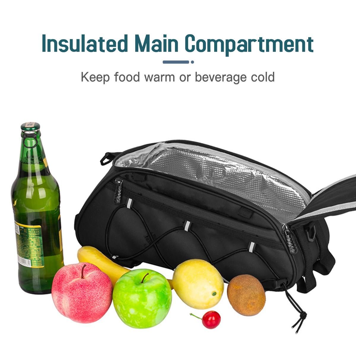 Waterproof Bicycle Rear Seat Bag Cooler Bag Bike Rack Bag Trunk Bag Cycling Cargo Luggage Bag Pannier Shoulder Bag