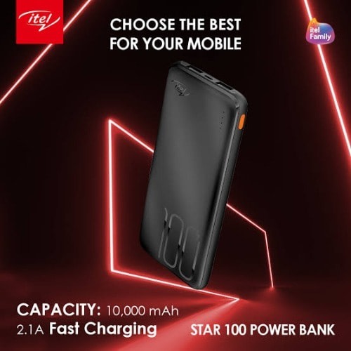 Itel Power Bank + Free Fast Charger -10000mAh
