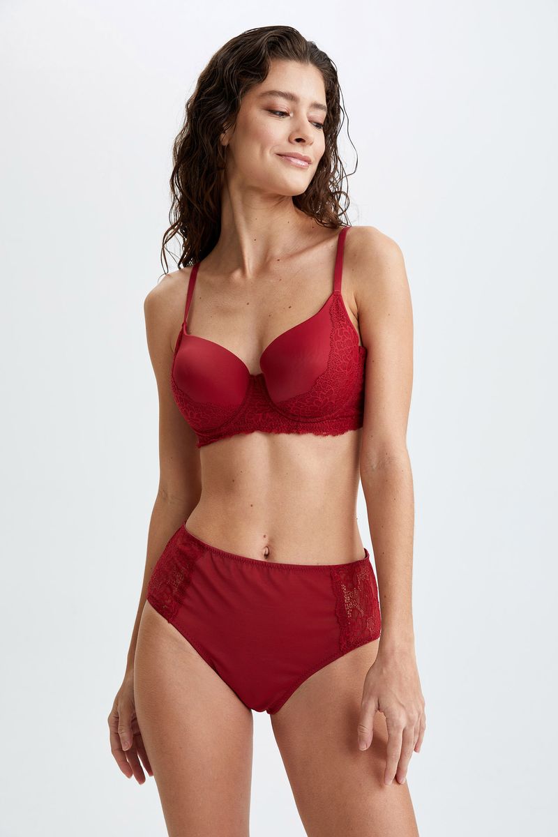 Woman Casual Brief Underwear Slip - Bordeaux