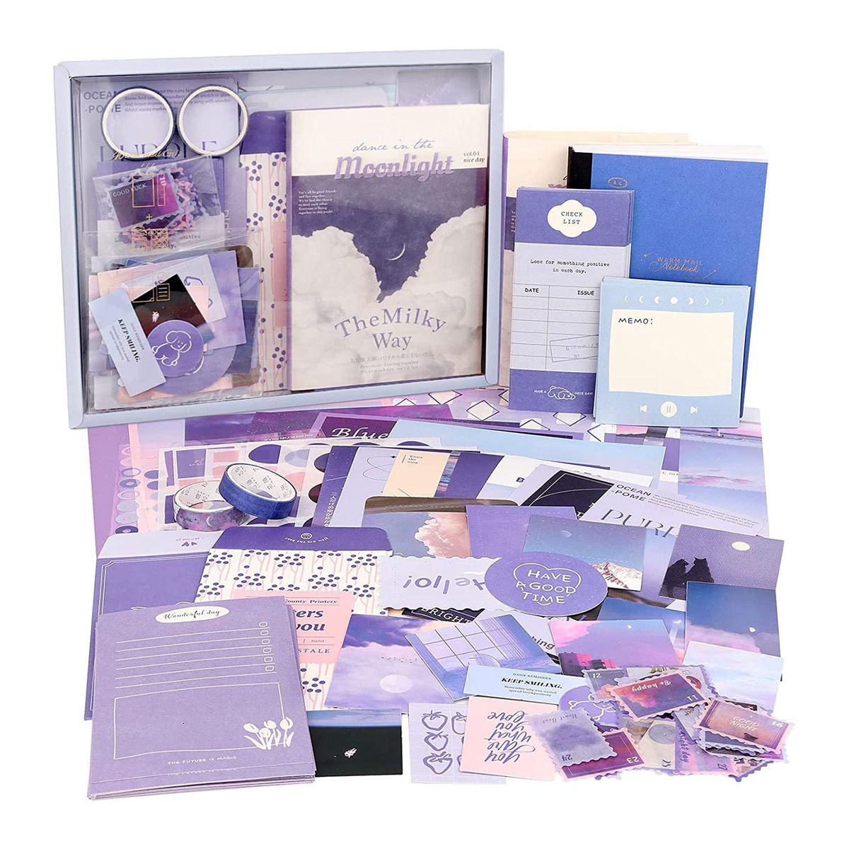 Aesthetic Scrapbook Kit(348Pcs), Junk Journal Kit with