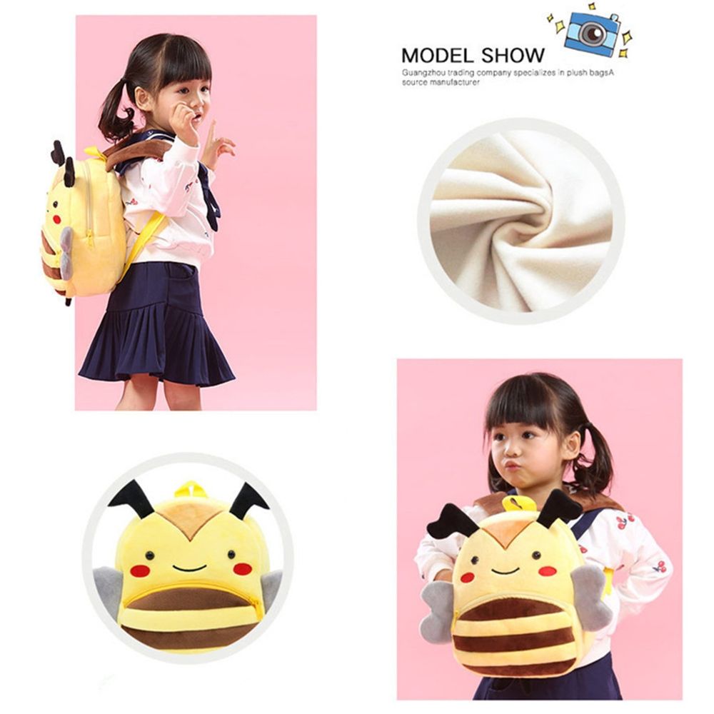 Kids 3D Animal Velvet Backpacks Children Cartoon Kindergarten Toys Gifts School Bags(Chick)