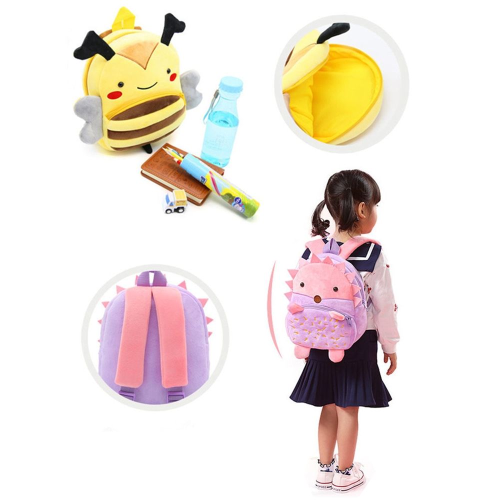 Kids 3D Animal Velvet Backpacks Children Cartoon Kindergarten Toys Gifts School Bags(Chick)
