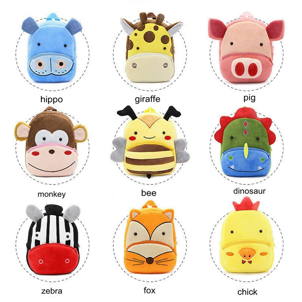 Kids 3D Animal Velvet Backpacks Children Cartoon Kindergarten Toys Gifts School Bags(Chick)