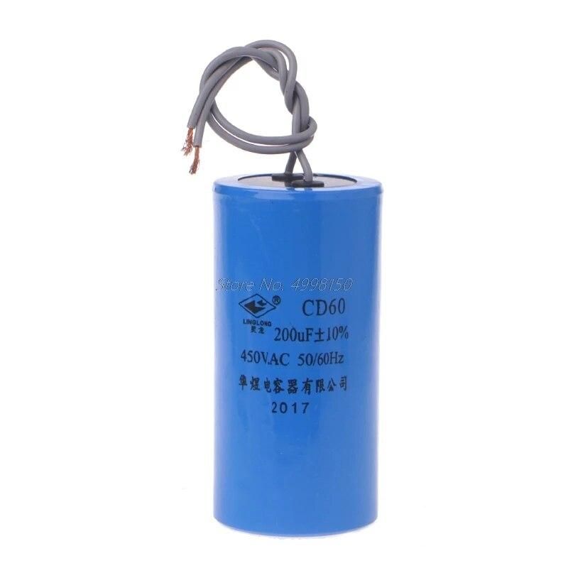 250-450V AC 200uF Appliance Motor Start Run Capacitor CD60 High Quality Dropship