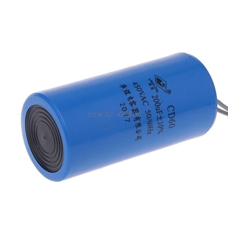 250-450V AC 200uF Appliance Motor Start Run Capacitor CD60 High Quality Dropship