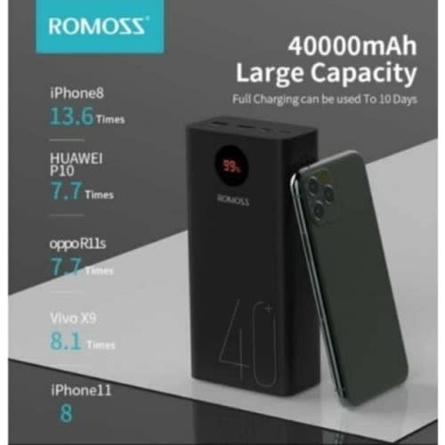 Romoss 40000mah Power Bank - 18w - Black