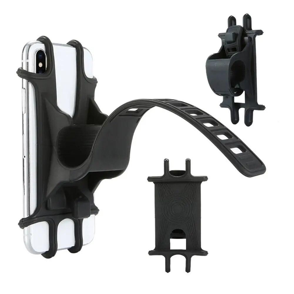 Bike Phone Holder Silicone Adjustable Pull Button Anti-shock Phone Holder Mount Bracket Fork For Bicycle Phone Holder Phone