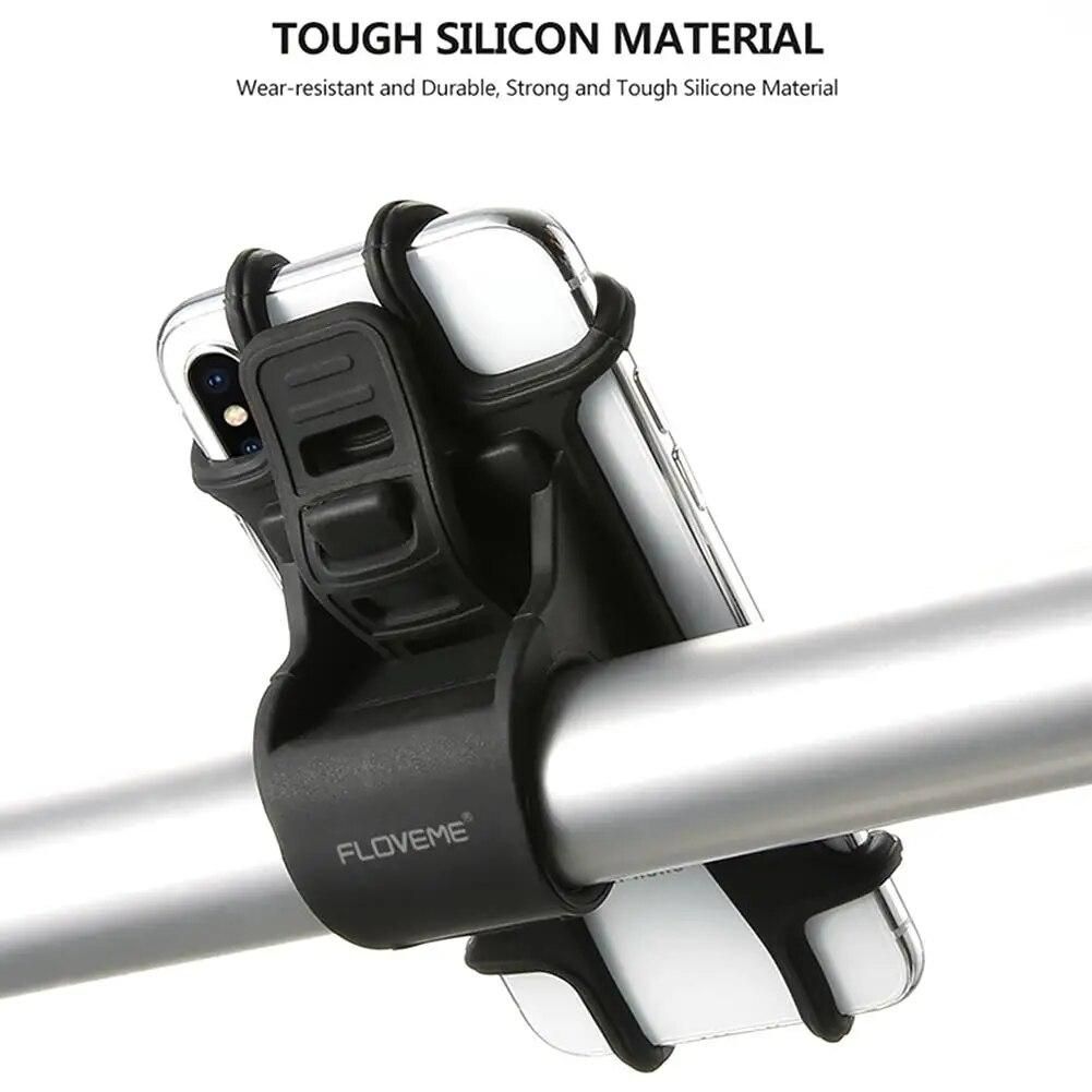 Bike Phone Holder Silicone Adjustable Pull Button Anti-shock Phone Holder Mount Bracket Fork For Bicycle Phone Holder Phone