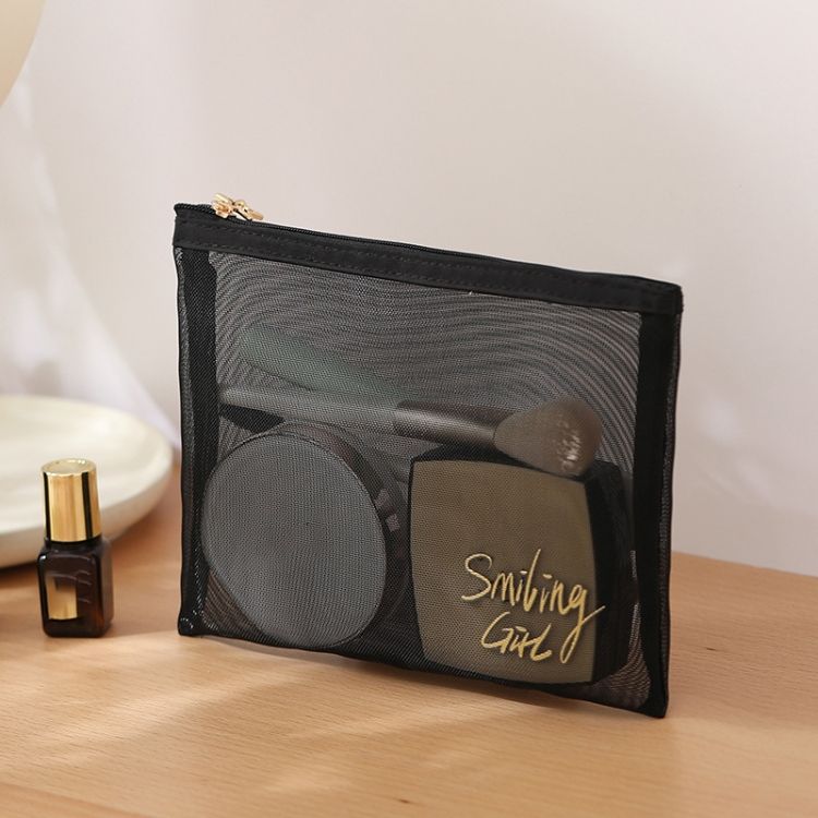 Travel Large Capacity Mesh Cosmetic Bag, Style: Flatline