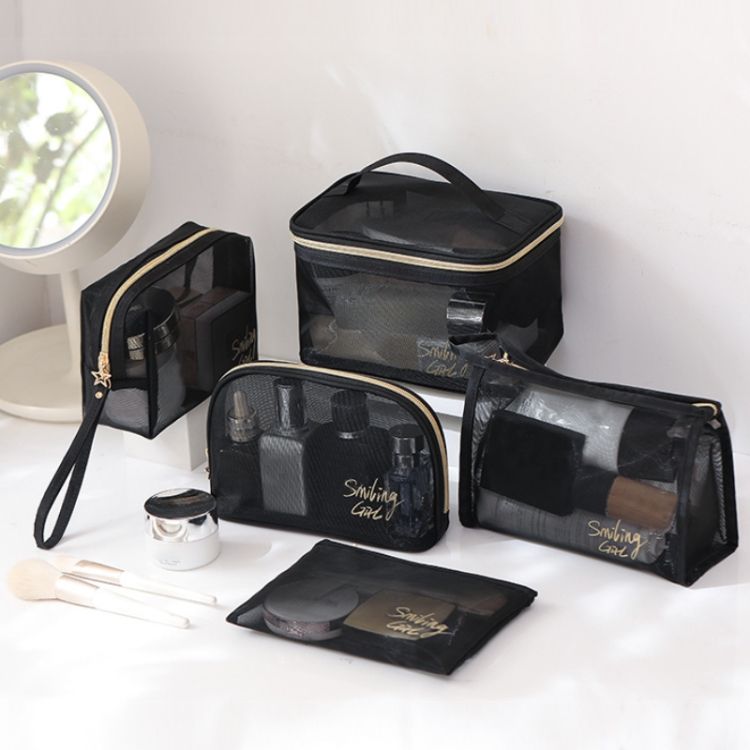 Travel Large Capacity Mesh Cosmetic Bag, Style: Flatline