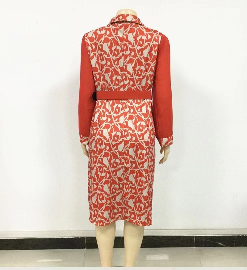 MijaGrace- Women's Digital Print 2 Piece Dress Suit - Red