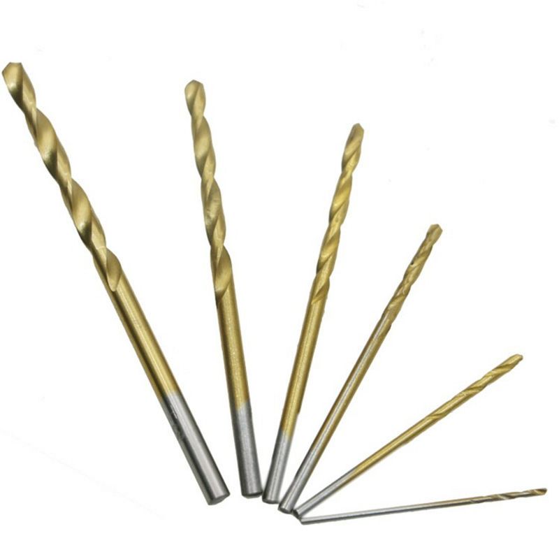 60pcs Twist Drill Bits Set 1.0/1.5/2.0/2.5/3.0/3.5 Mm High Speed Steel Titanium Coated