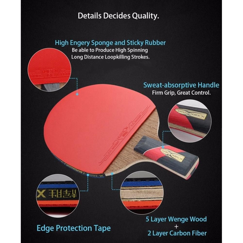 Huieson Powerful Ping Pong Racket Bat,6 Star(Penhold-Hands
