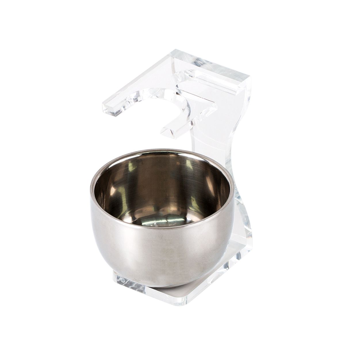 Stainless Steel Foaming Bowl Brush Set Shaving Tool Holder