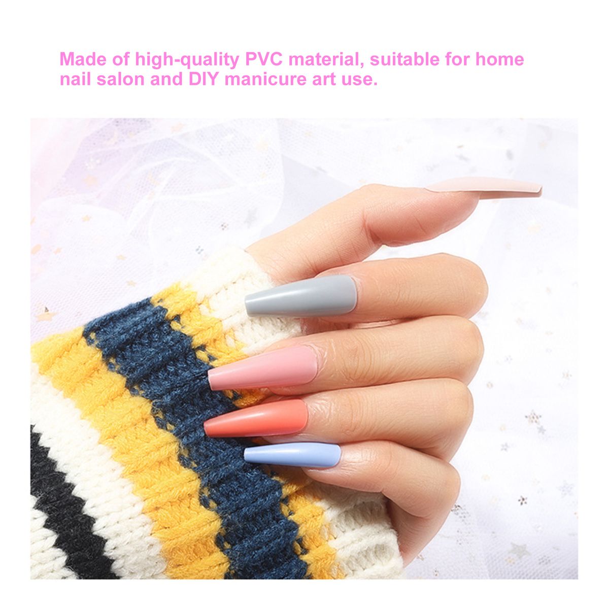 100PCS Nails Tips Clear Acrylic Nail Tips Full Cover False