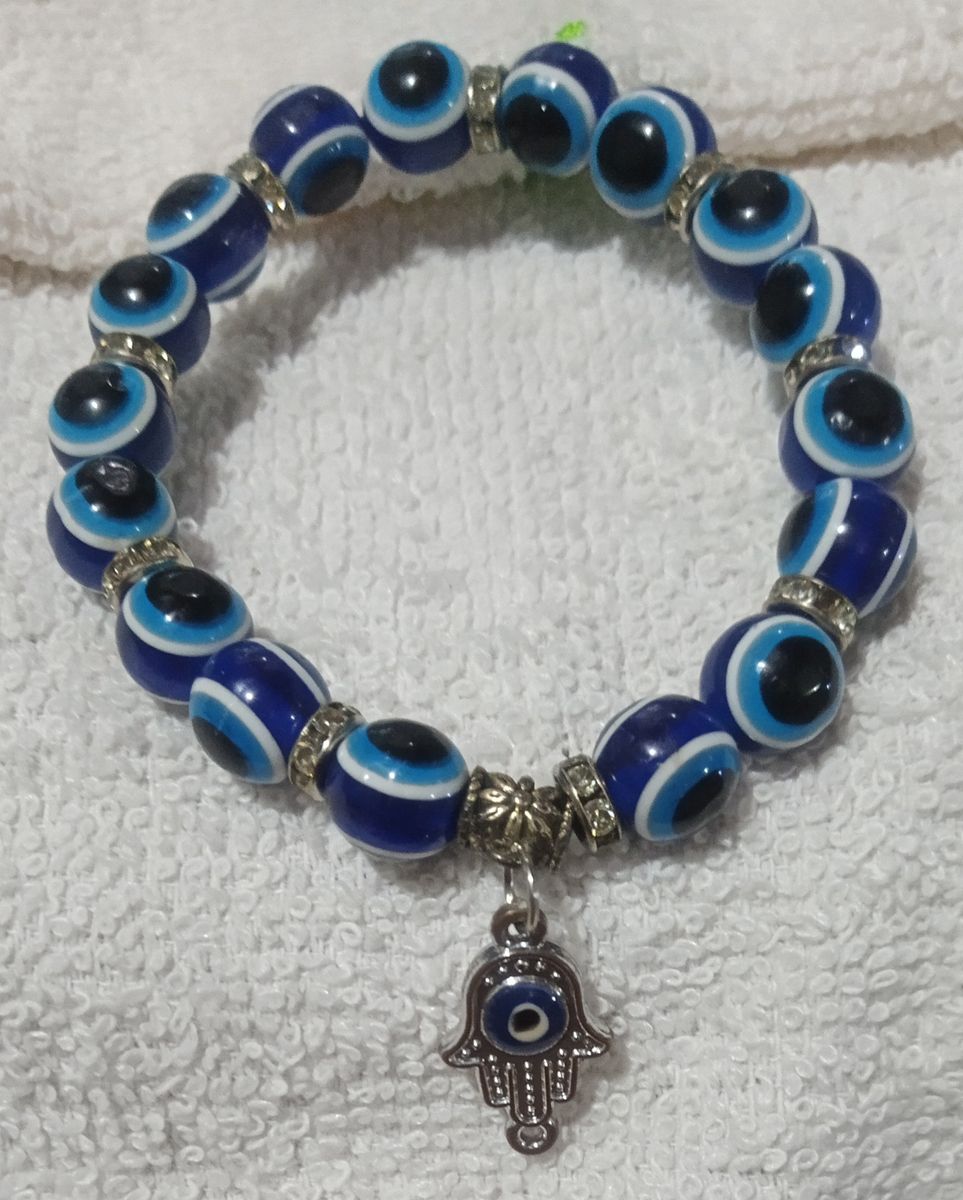 BLUE EYE BRACELET WITH HAND OF HAMSA