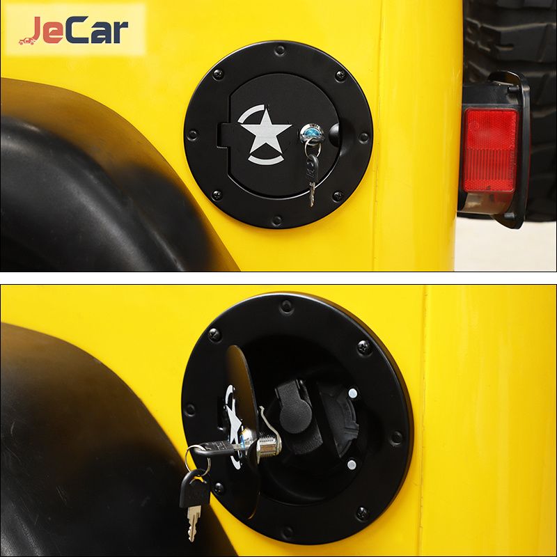 Tank Cap Cover Decoration With Key Lock ABS Aluminum Alloy For   TJ 1997-2006 Car Exterior Accessories