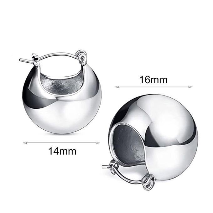 1 Pair Women Earrings Ball Shape Exquisite-Golden