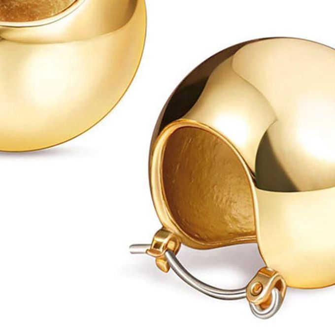 1 Pair Women Earrings Ball Shape Exquisite-Golden