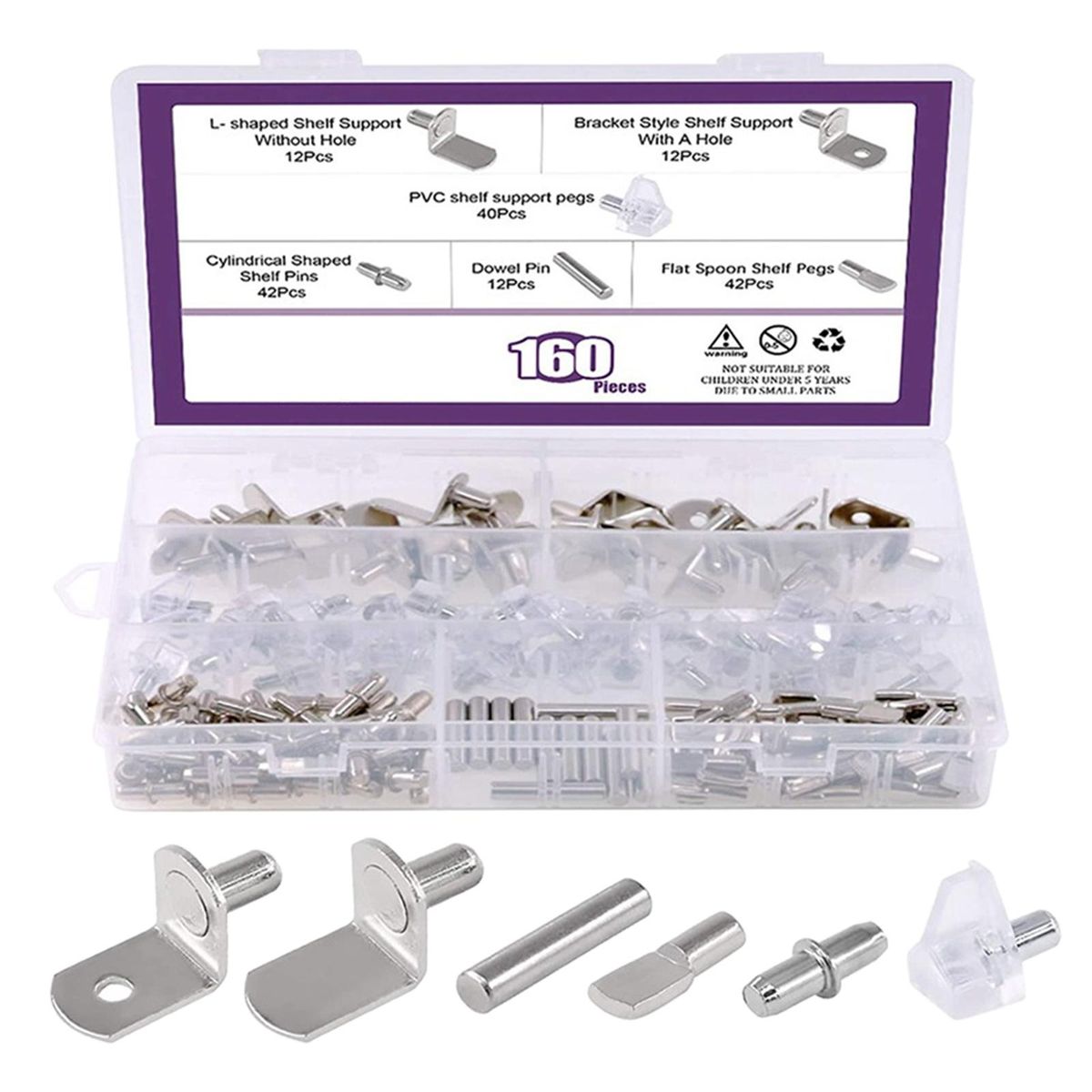 160pcs Shelf Support Pin Peg  Kitchen Cabinet Book Shelves Holder
