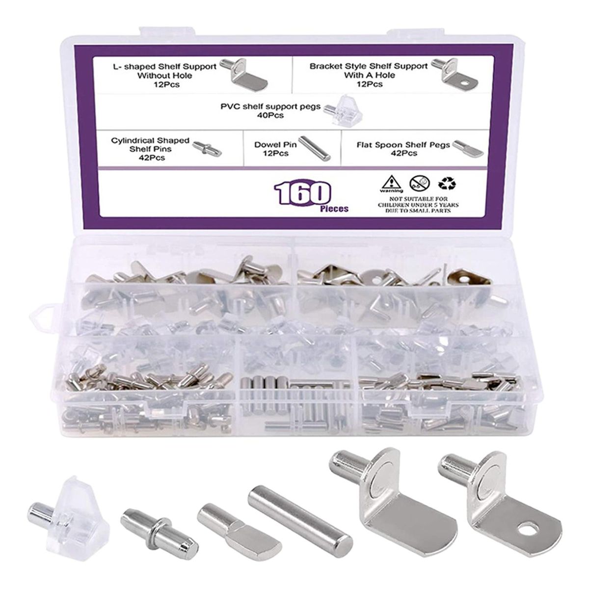 160pcs Shelf Support Pin Peg  Kitchen Cabinet Book Shelves Holder