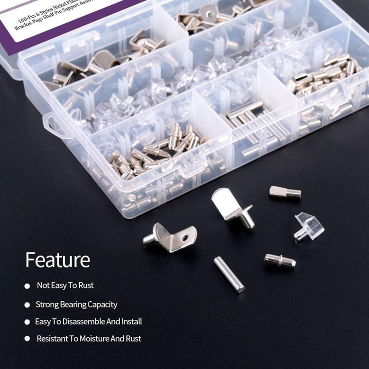 160pcs Shelf Support Pin Peg  Kitchen Cabinet Book Shelves Holder