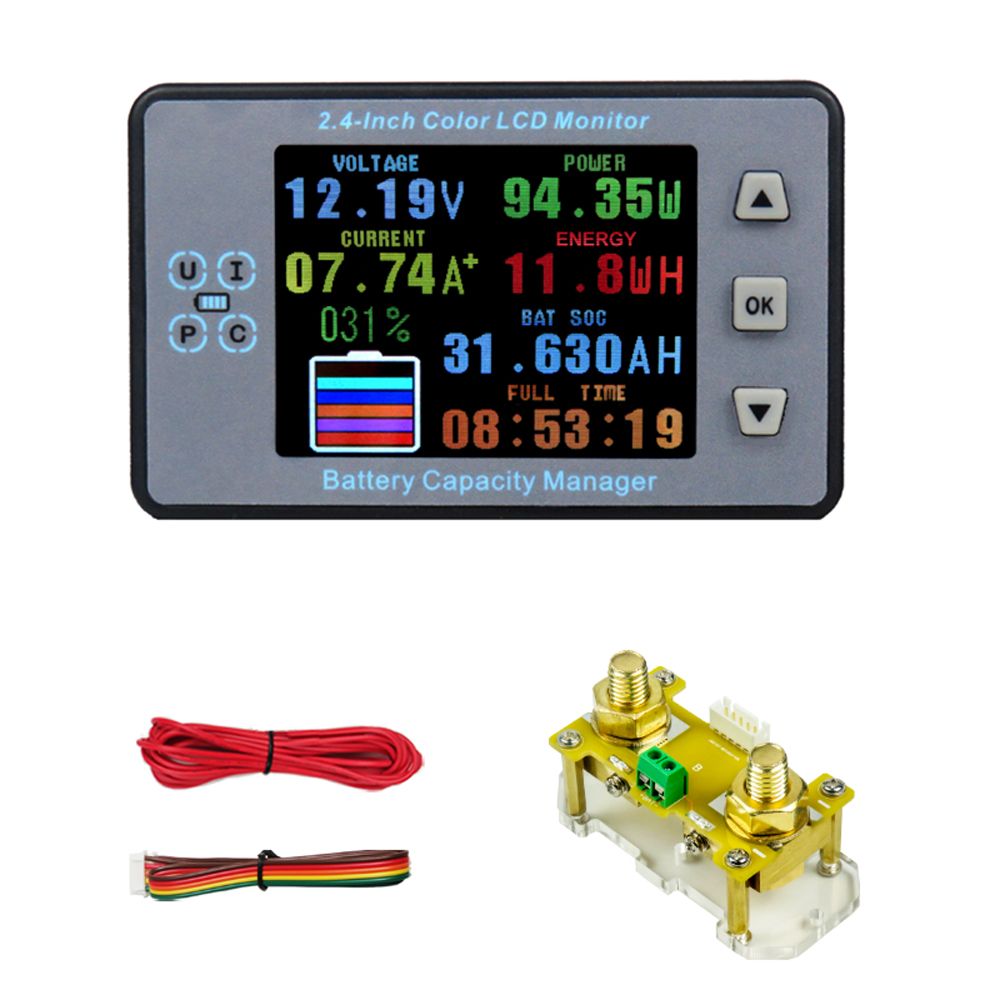 2.4inch Color LCD Screen Coulometer Voltage Current