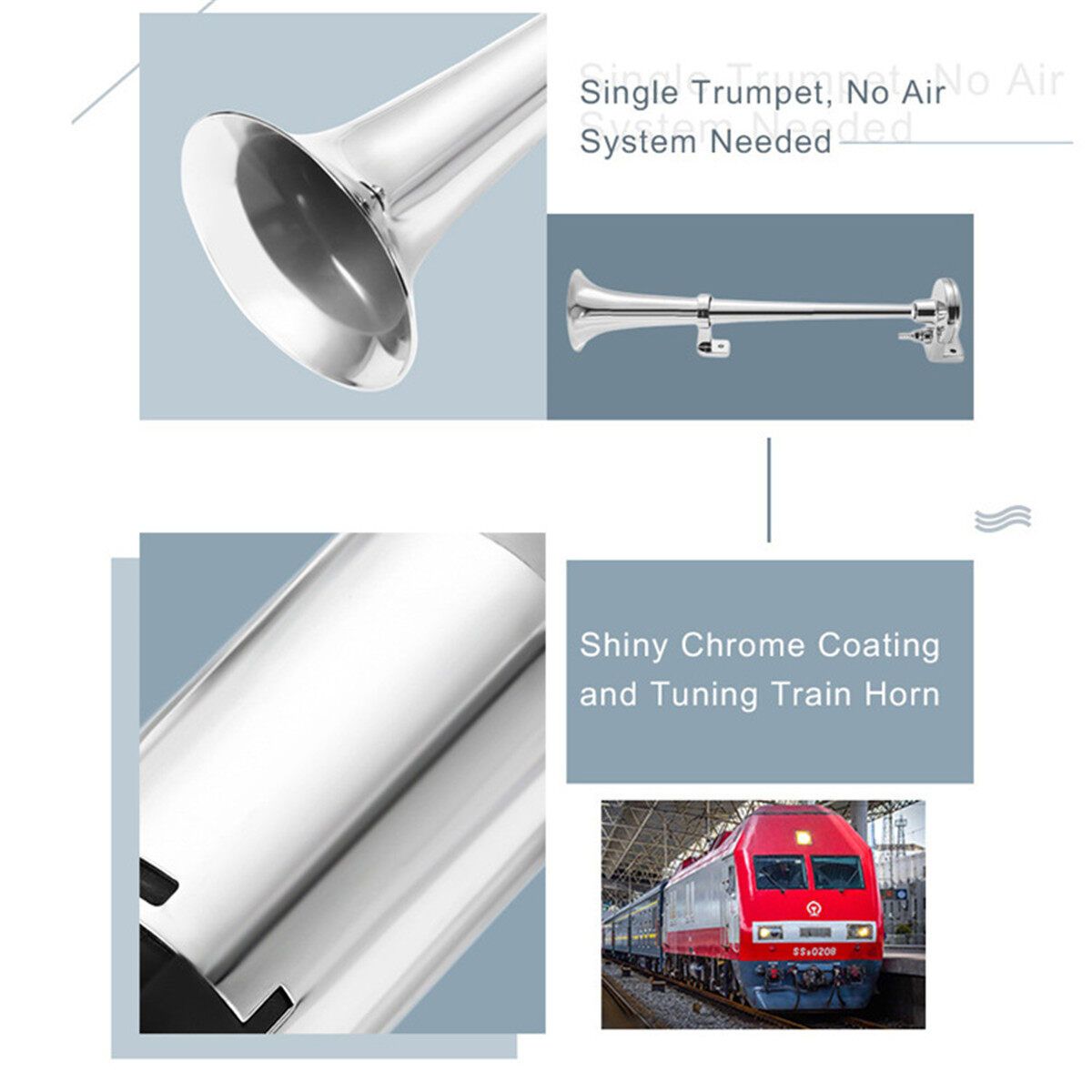 24V Car Air Horn 150DB Super Loud Horn Truck Train Horn Kit Red