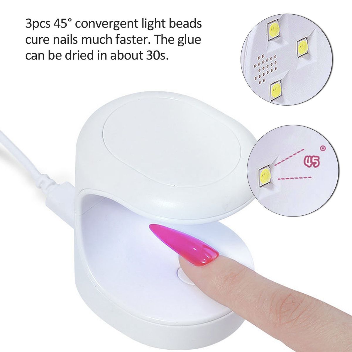Mini UV LED Nail Lamp Polish Nail Dryer UV Curing Lamp USB Nail UV Light LED Therapy Light Nail Art Tools