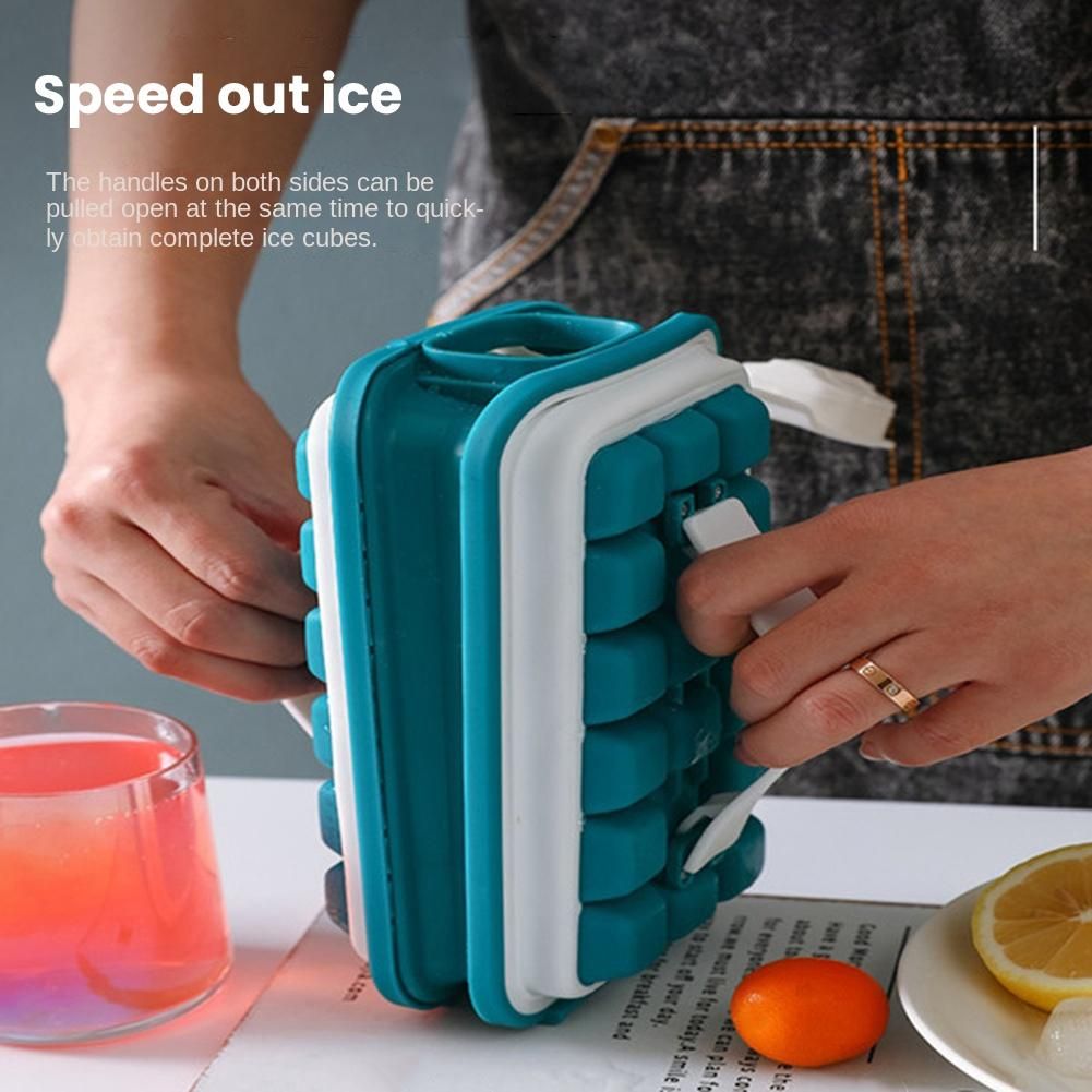 Ice Tray for Freezer - Disassemble This Ice-Cube Tray with Lid for Easy Cleaning - Ice-Cube Maker Makes 18 ice-cubes