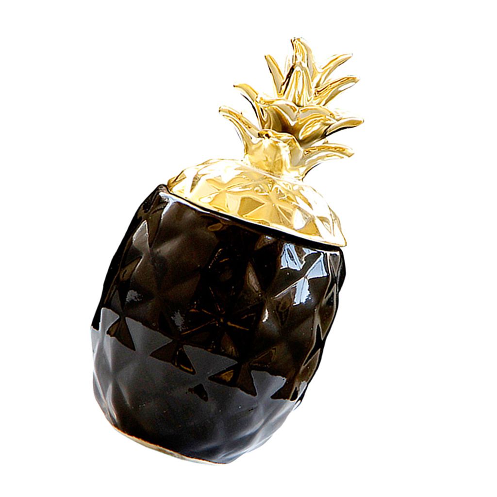 Ceramic Pineapple Shape Display Beautifully Sculpted,desk Black S