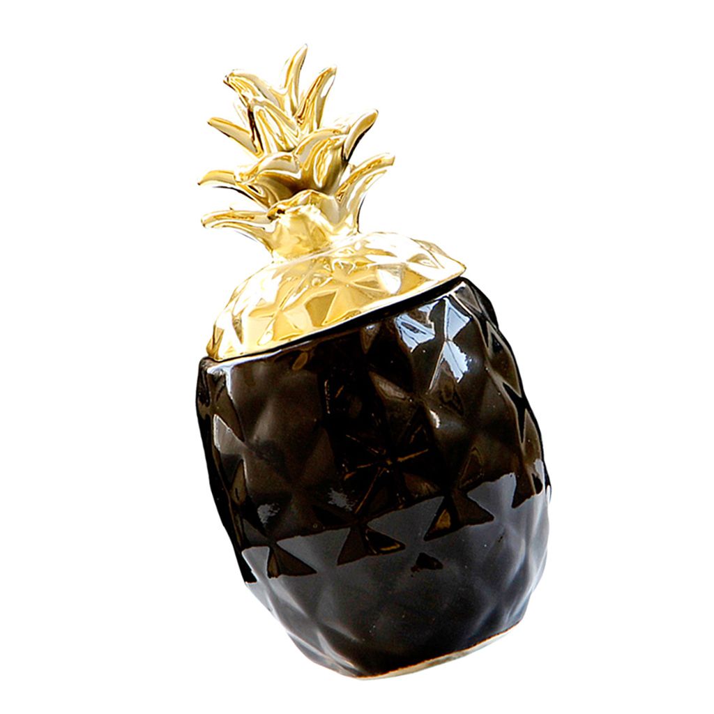 Ceramic Pineapple Shape Display Beautifully Sculpted,desk Black S