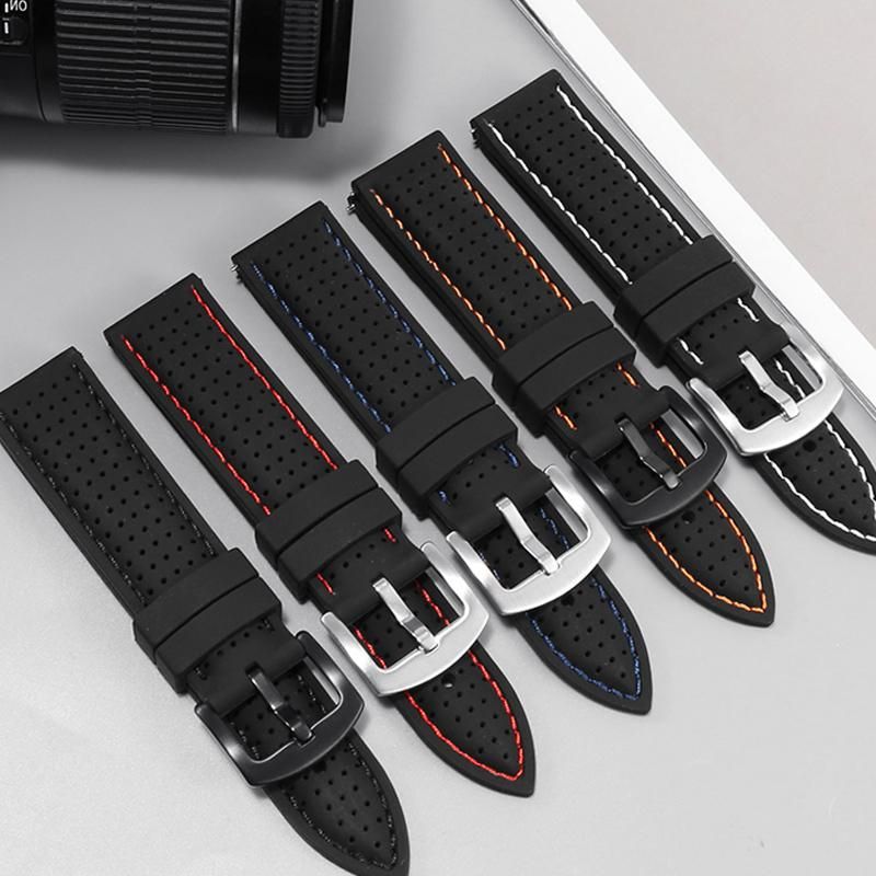 Soft silicone watch strap for Omega Mido Tissot Seiko citizen Casio waterproof men's rubber watchband accessories 20mm 22mm 24mm