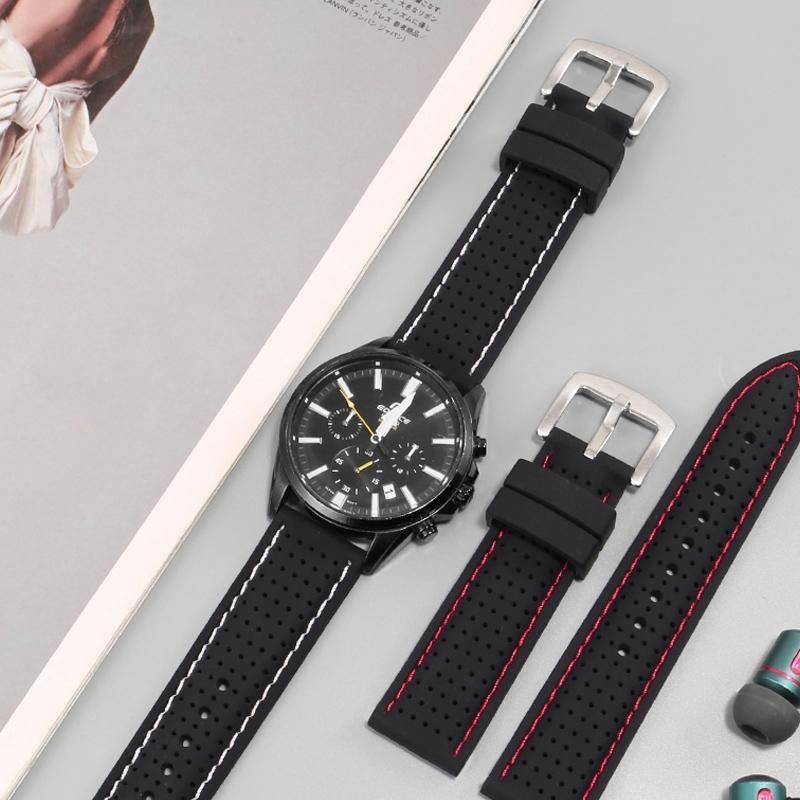 Soft silicone watch strap for Omega Mido Tissot Seiko citizen Casio waterproof men's rubber watchband accessories 20mm 22mm 24mm